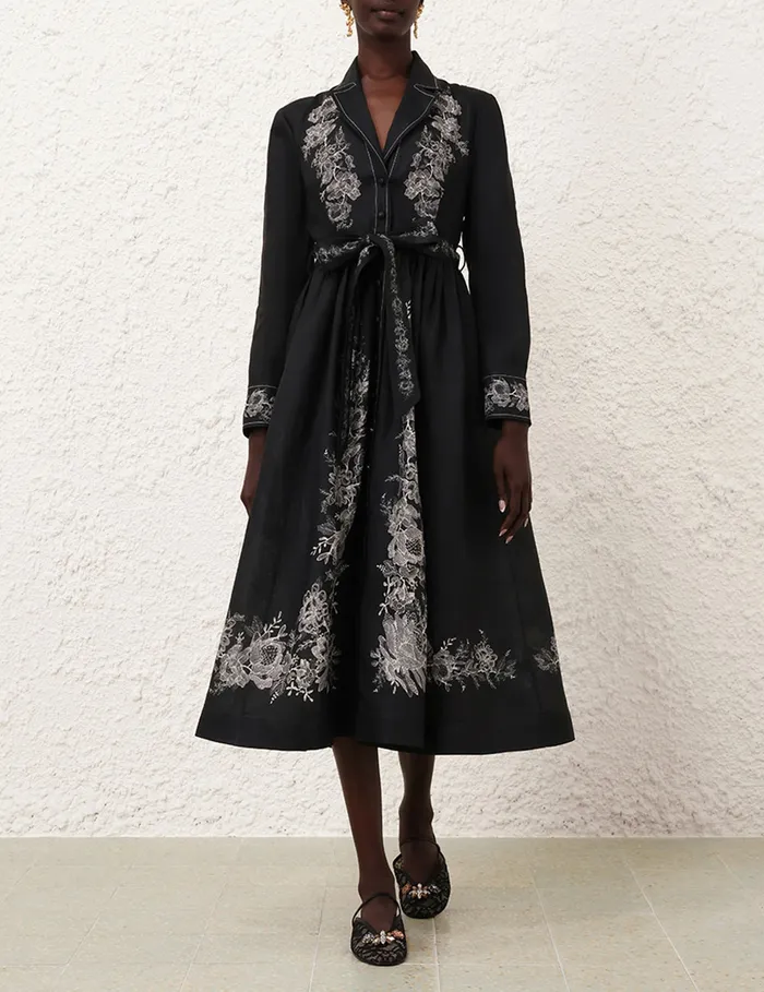 Women Zimmermann Dresses Shirt Midi Dress Black Floral