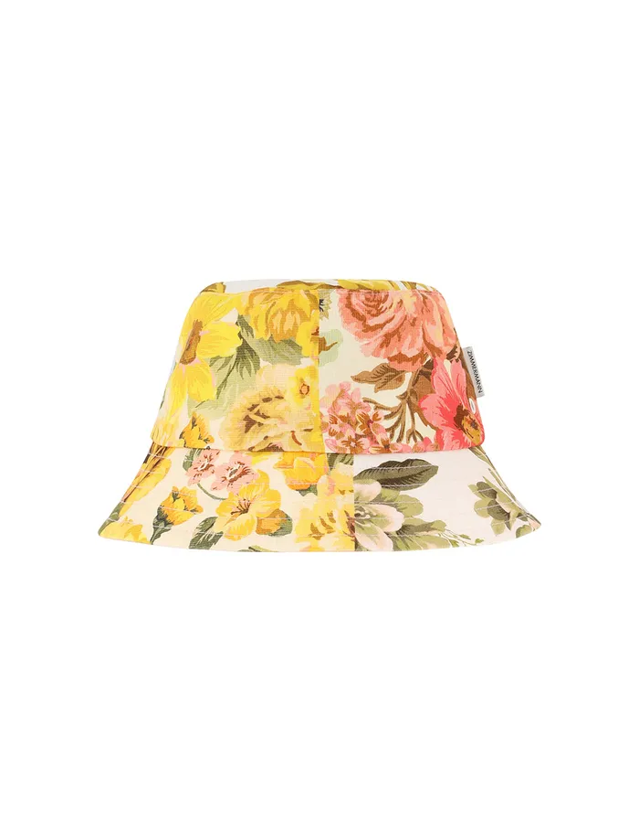 Women Zimmermann Hats Printed Canvas Bucket Hat Patch Floral