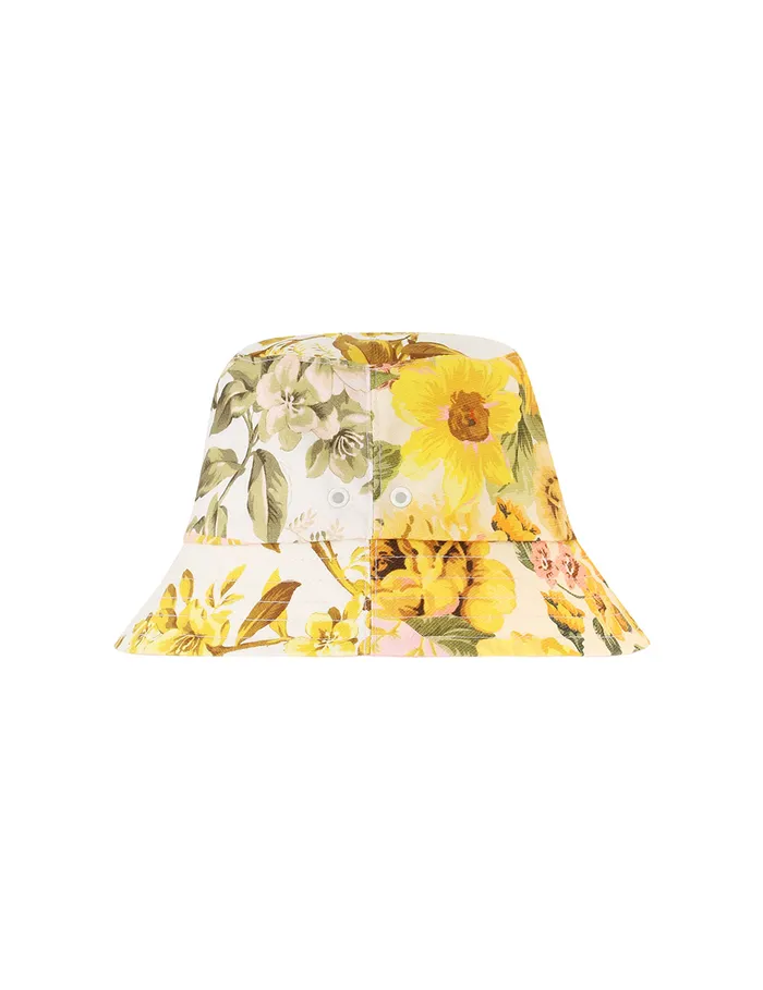 Women Zimmermann Hats Printed Canvas Bucket Hat Patch Floral
