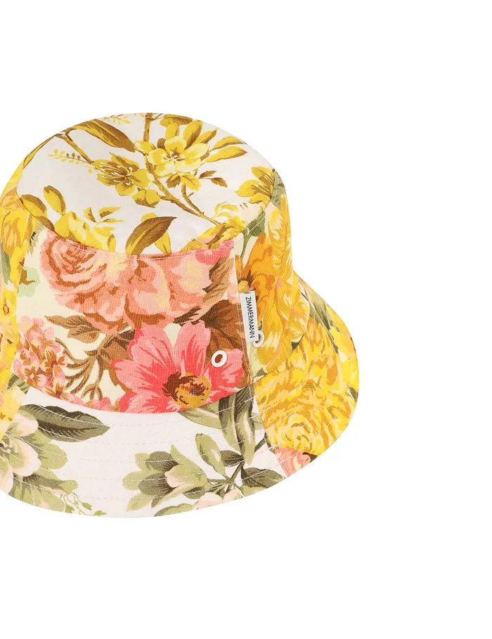 Women Zimmermann Hats Printed Canvas Bucket Hat Patch Floral