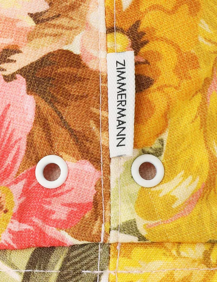 Women Zimmermann Hats Printed Canvas Bucket Hat Patch Floral