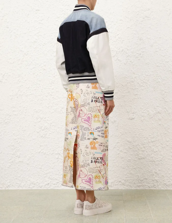Women Zimmermann Jackets and Coats Crush Denim Bomber Jacket Night Sky