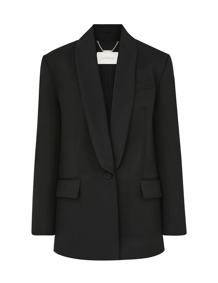 Women Zimmermann Jackets and Coats Illustration Shawl Tux Jacket Black