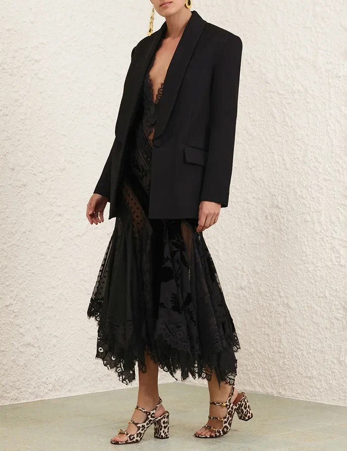 Women Zimmermann Jackets and Coats Illustration Shawl Tux Jacket Black