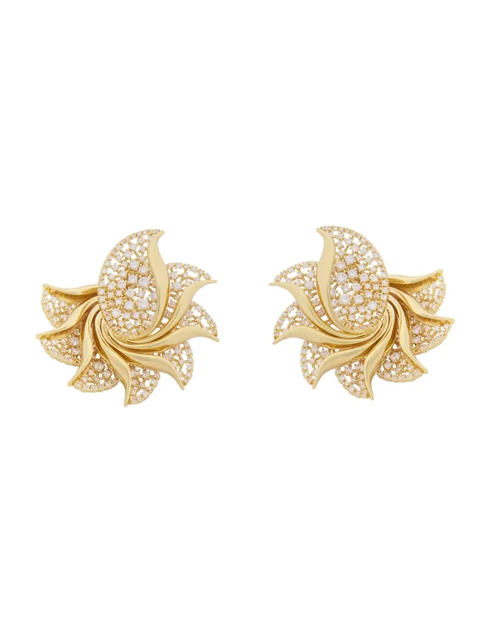 Women Zimmermann Jewellery Nova Pave Studs Gold
