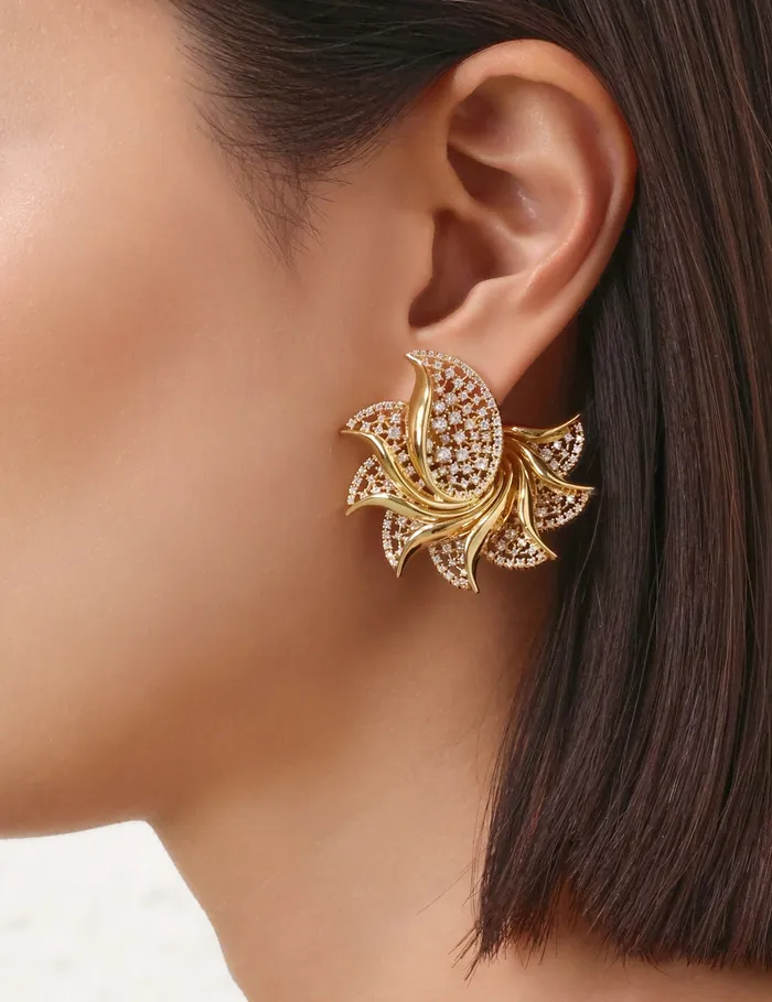 Women Zimmermann Jewellery Nova Pave Studs Gold