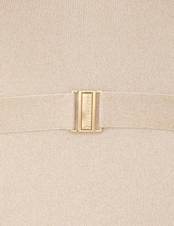 Women Zimmermann Knitwear Acacia Metallic Mini Dress Creamgold