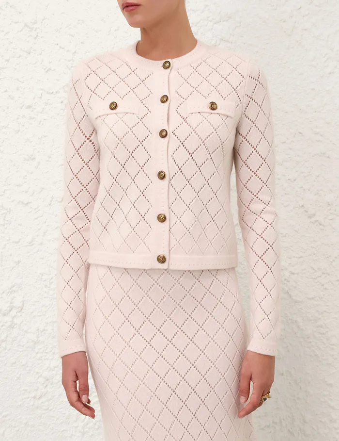 Women Zimmermann Knitwear Illustration Pointelle Top Blush