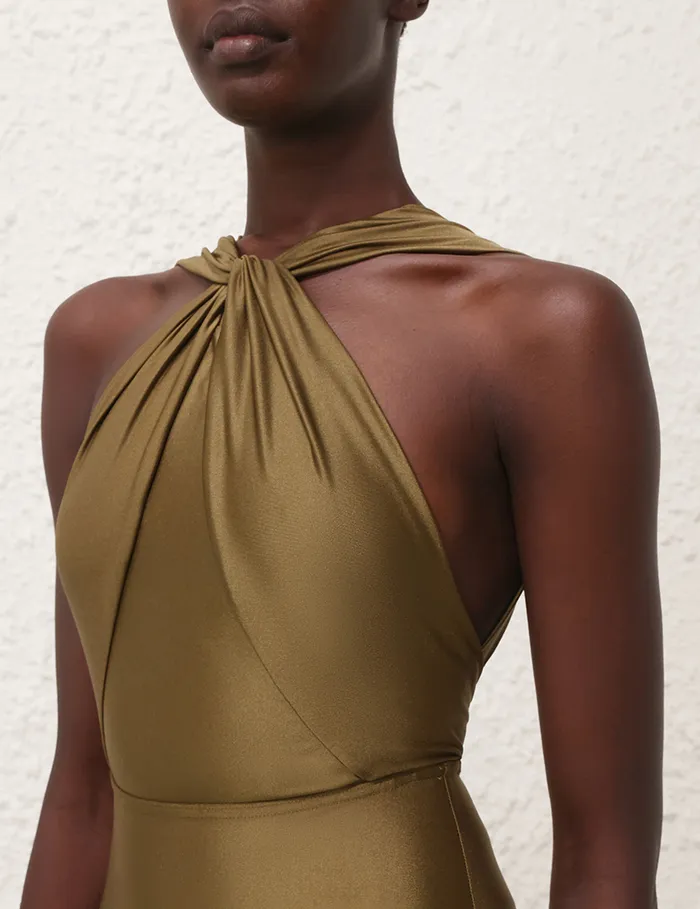 Women Zimmermann One Pieces Ottie High Neck Draped 1pc Olive