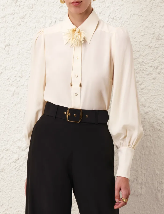 Women Zimmermann Shorts and Pants Belted Wide Leg Pant Black