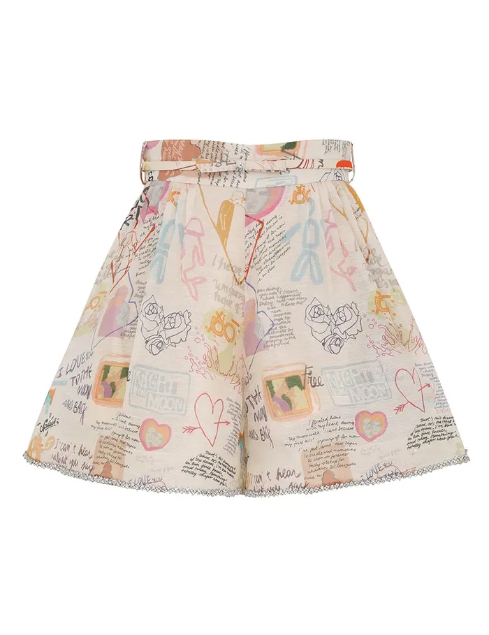 Women Zimmermann Shorts and Pants Crush Belted Tuck Skort Dear Diary