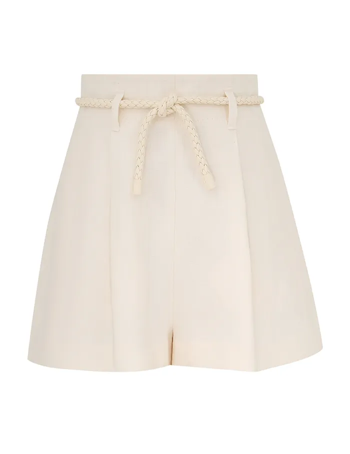Women Zimmermann Shorts and Pants Crush Linen Tuck Short Cream