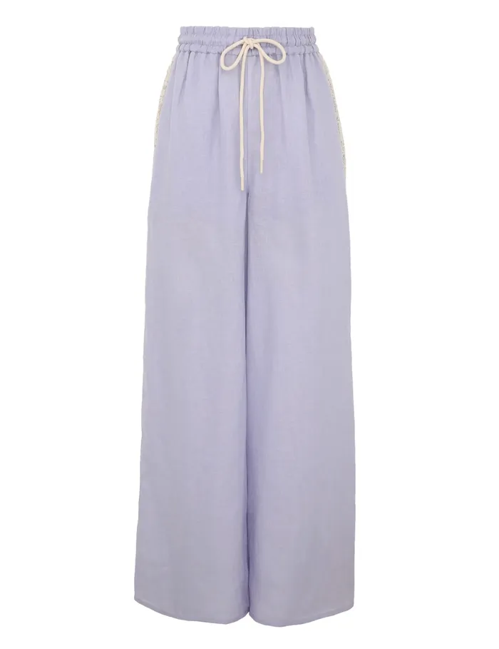 Women Zimmermann Shorts and Pants Everley Lace Trim Pant Dusty Blue