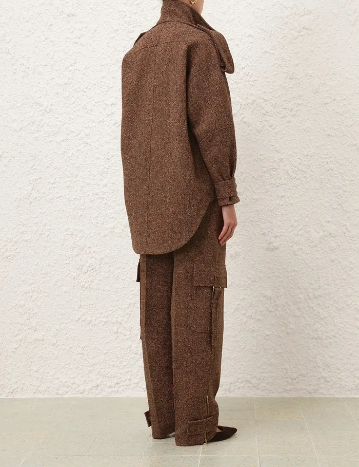 Women Zimmermann Shorts and Pants Illustration Tweed Pant Brown Multi