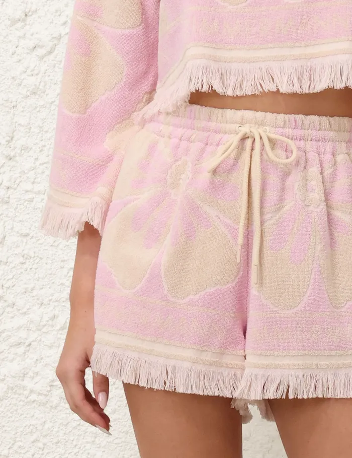 Women Zimmermann Shorts and Pants Pop Towelling Shorts Pinkcream