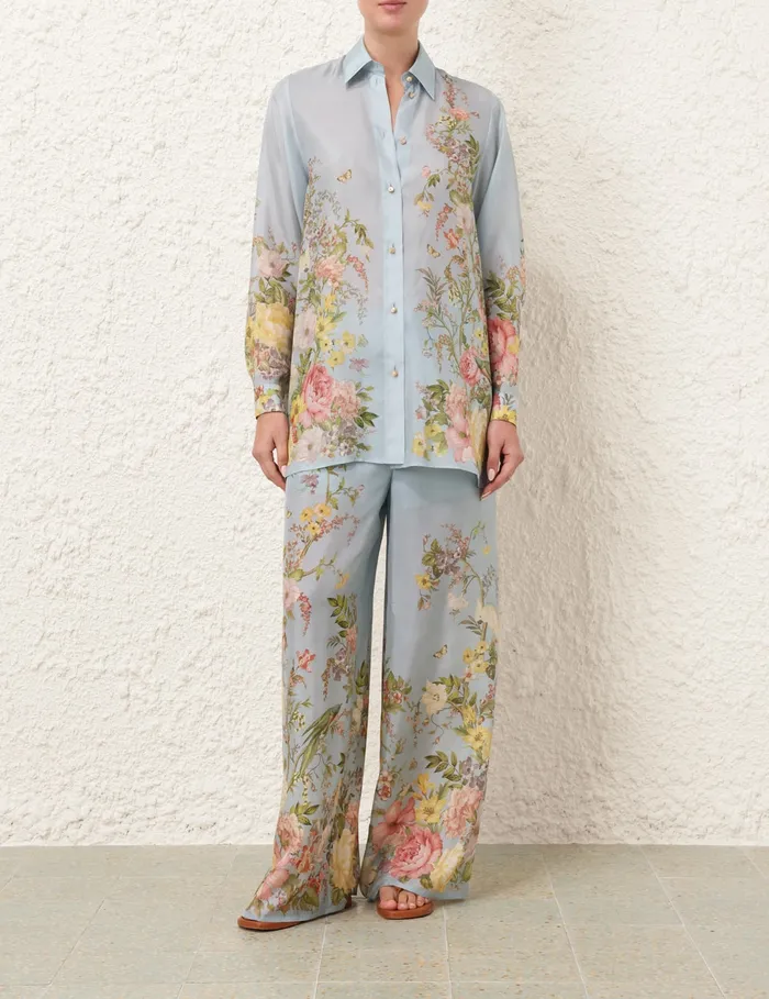 Women Zimmermann Shorts and Pants Waverly Relaxed Pant Blue Floral