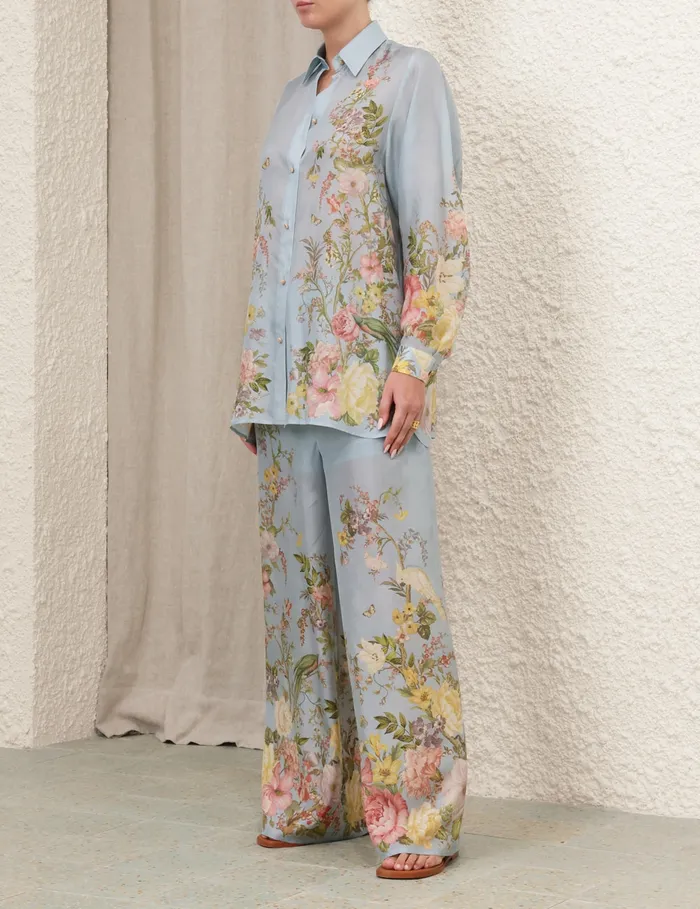 Women Zimmermann Shorts and Pants Waverly Relaxed Pant Blue Floral