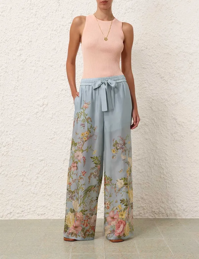Women Zimmermann Shorts and Pants Waverly Relaxed Pant Blue Floral