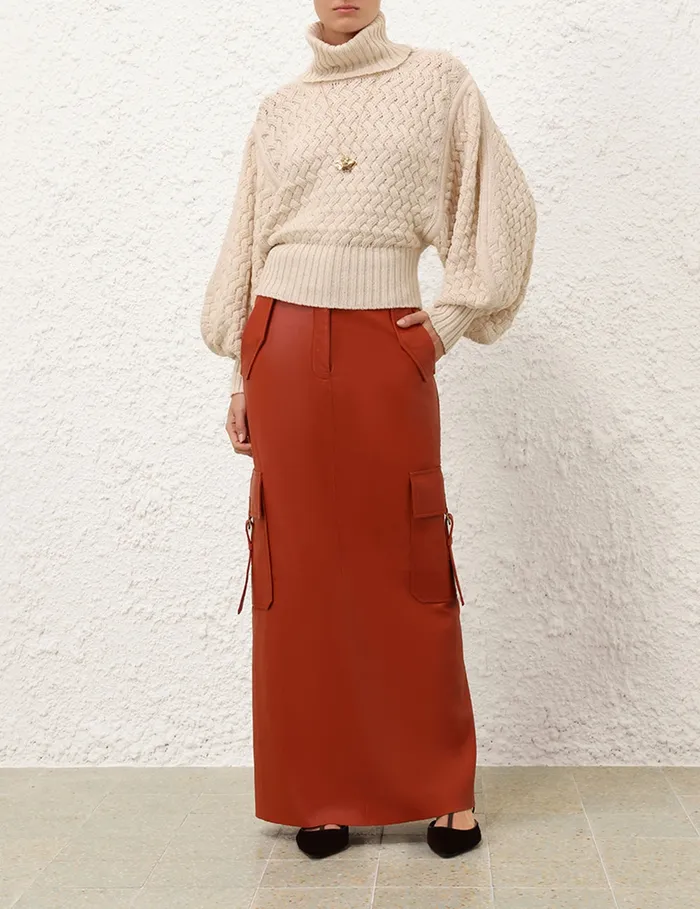 Women Zimmermann Skirts Illustration Leather Skirt Spice