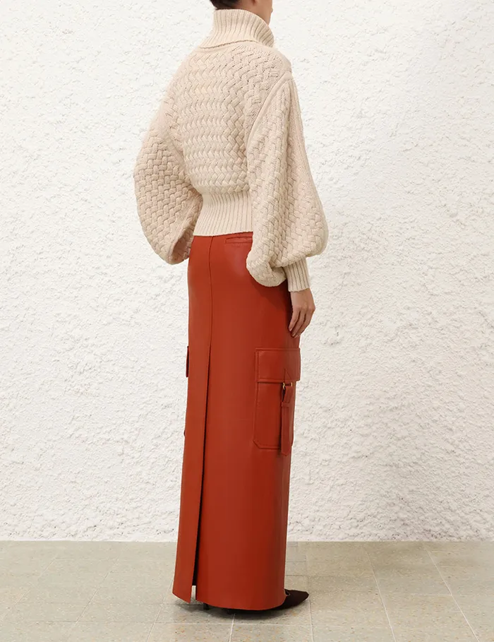 Women Zimmermann Skirts Illustration Leather Skirt Spice