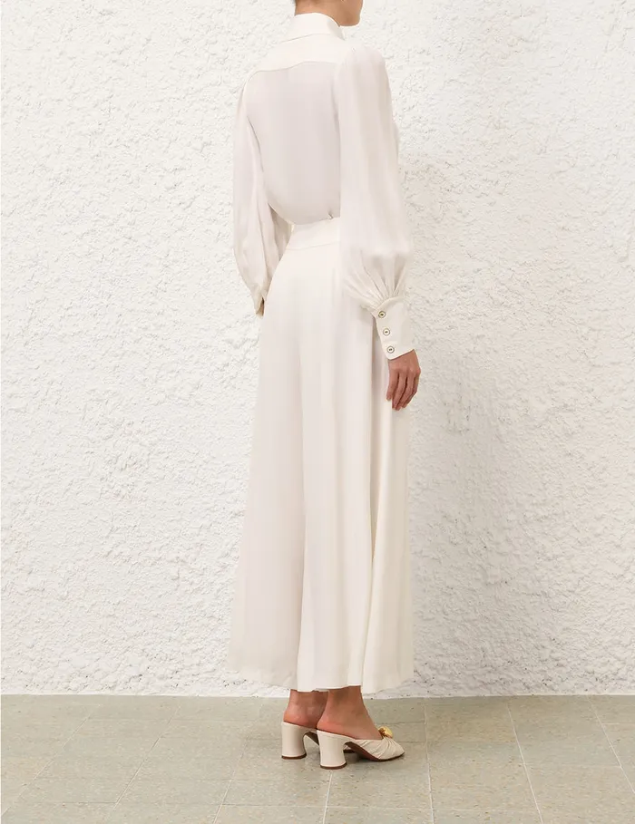 Women Zimmermann Tops Collared Blouse Cream