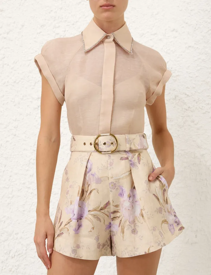 Women Zimmermann Tops Eden Fitted Blouse Cream
