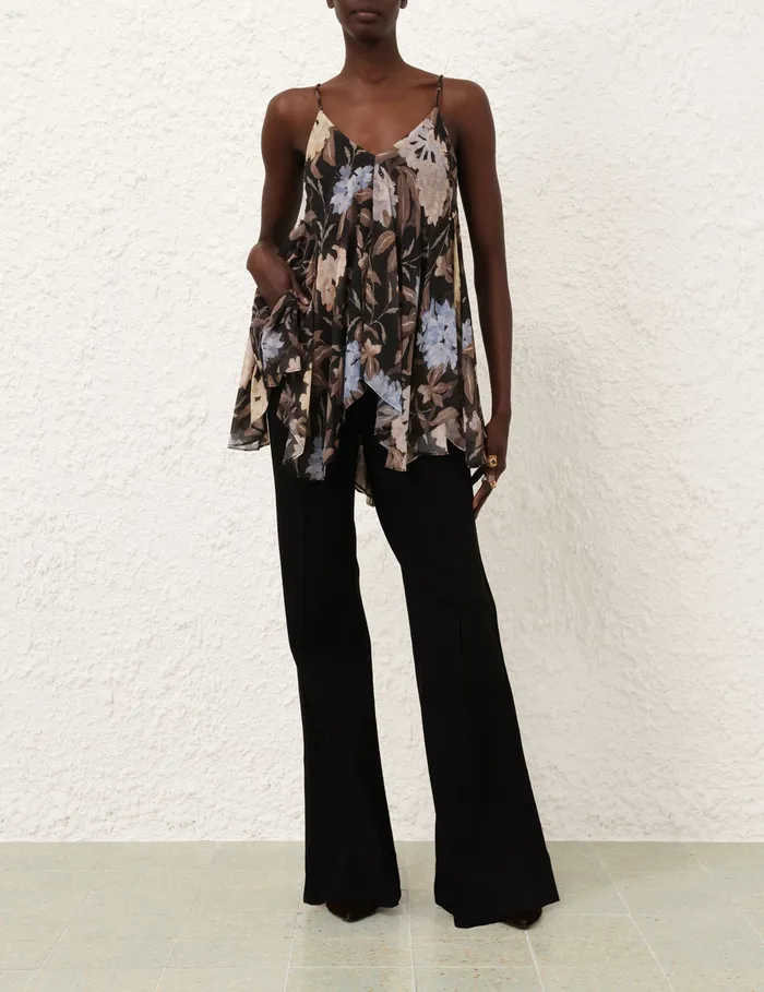Women Zimmermann Tops Eden Handkerchief Top Black Inca Lily