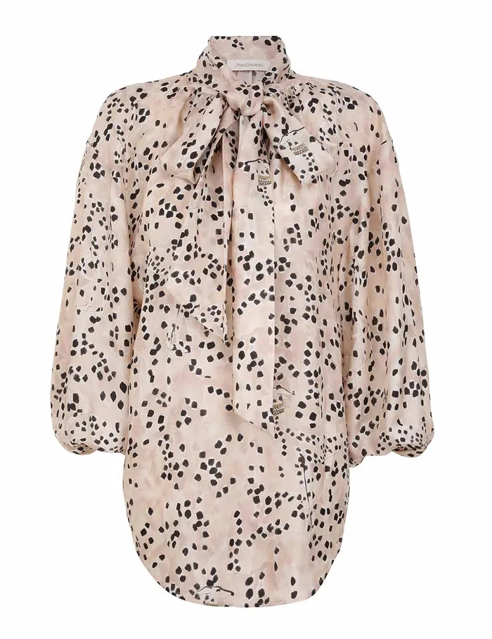 Women Zimmermann Tops Illustration Billow Blouse Dalmatian Dot