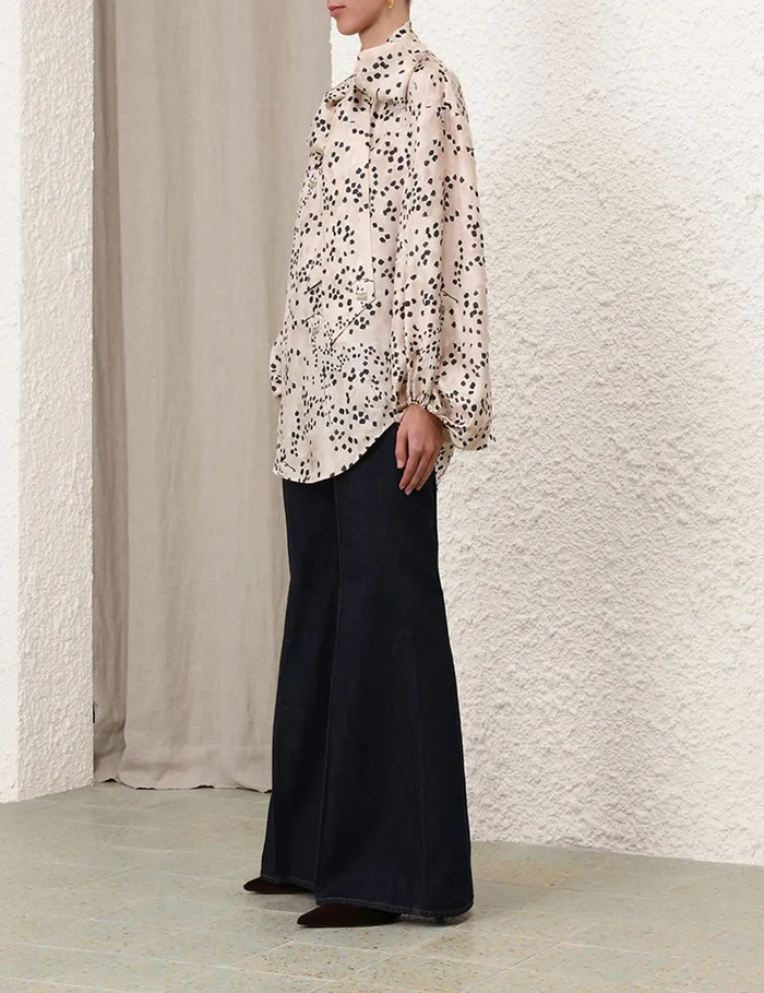 Women Zimmermann Tops Illustration Billow Blouse Dalmatian Dot