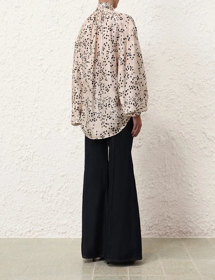 Women Zimmermann Tops Illustration Billow Blouse Dalmatian Dot