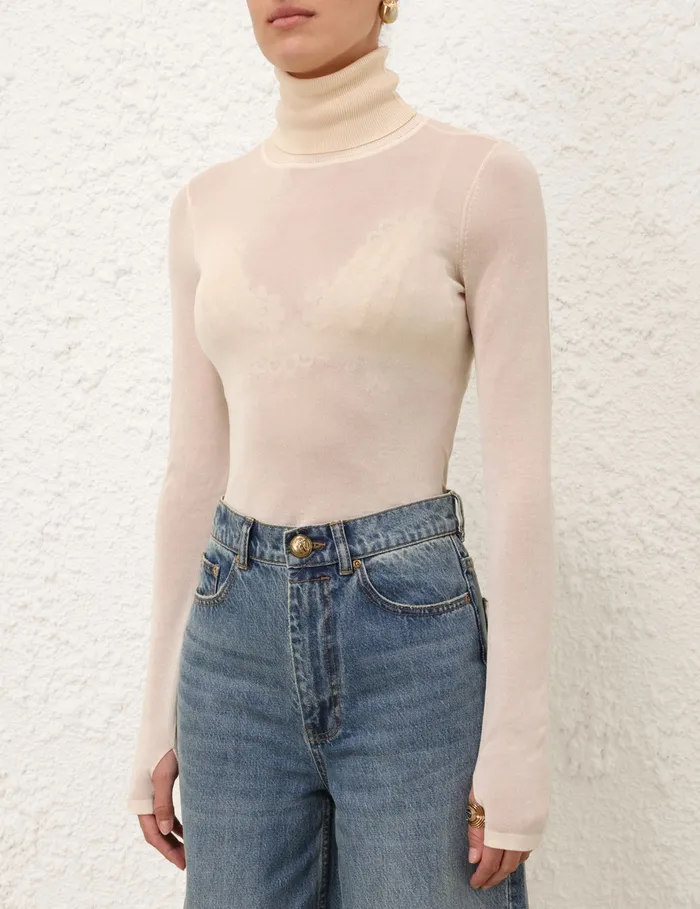 Women Zimmermann Tops Illustration Lace Bralette Cream