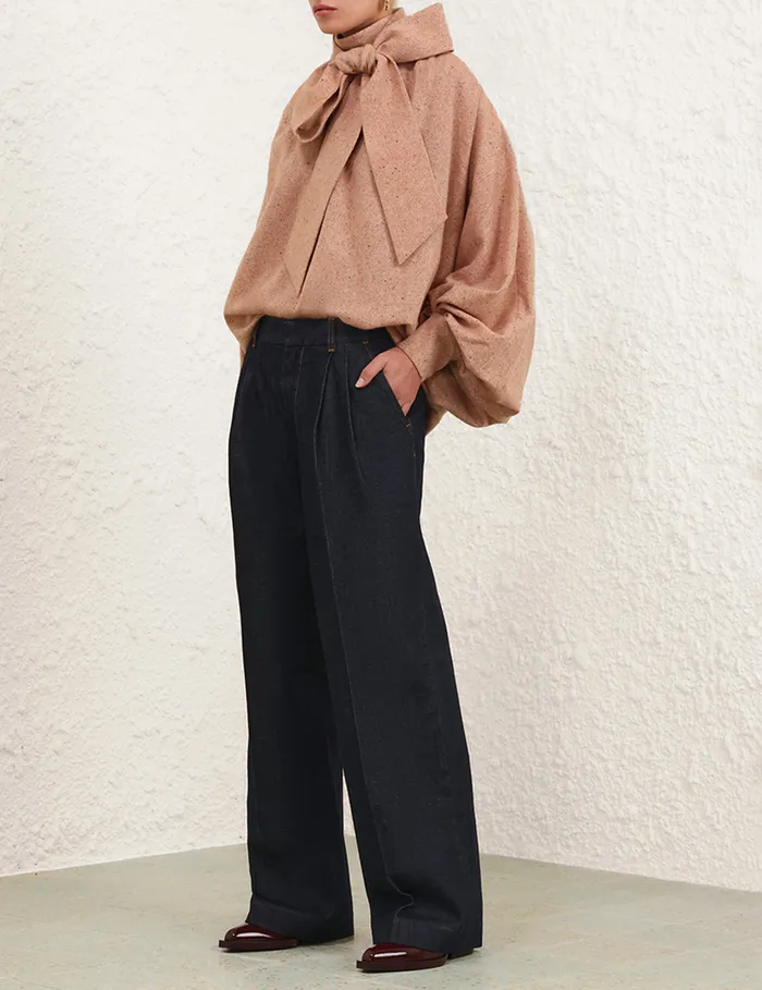 Women Zimmermann Tops Illustration Melange Blouse Red
