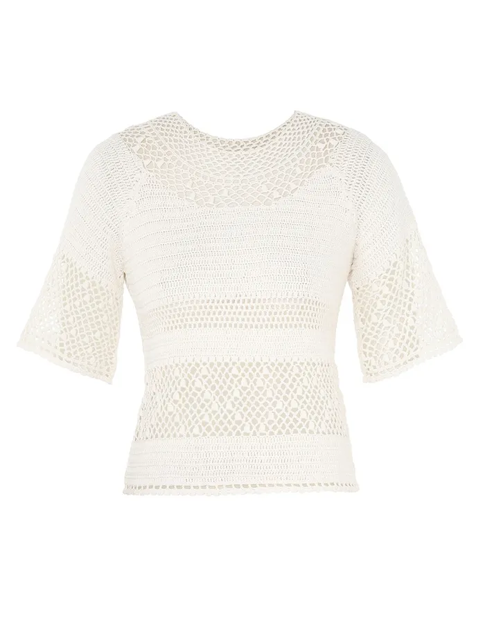 Women Zimmermann Tops Ottie Crochet Top Ivory