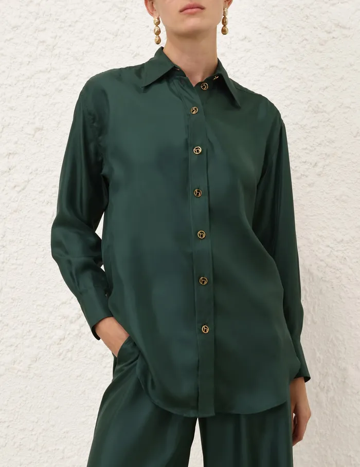 Women Zimmermann Tops Pavilion Relaxed Shirt Pine