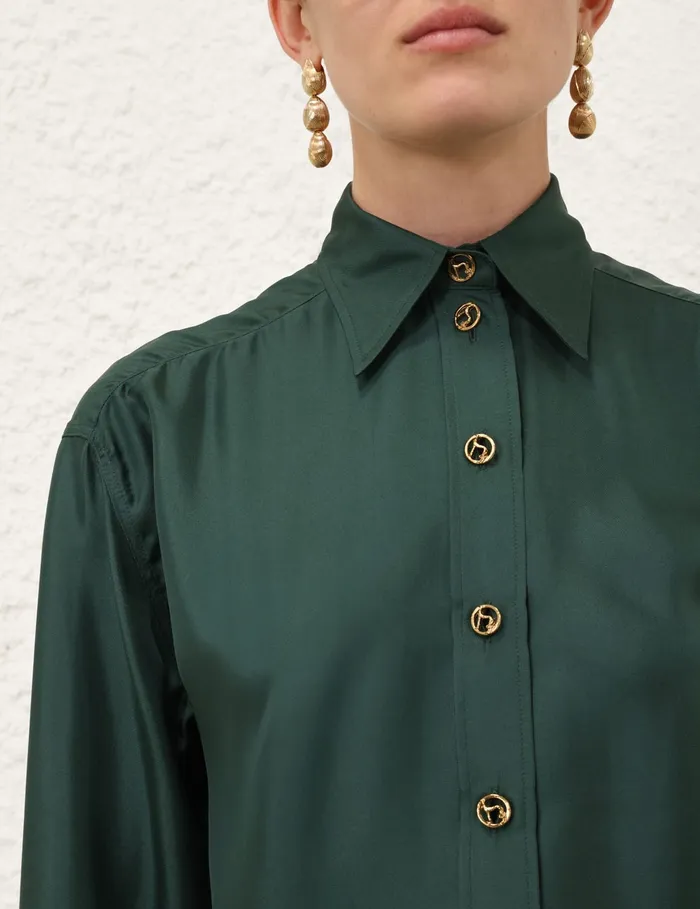Women Zimmermann Tops Pavilion Relaxed Shirt Pine