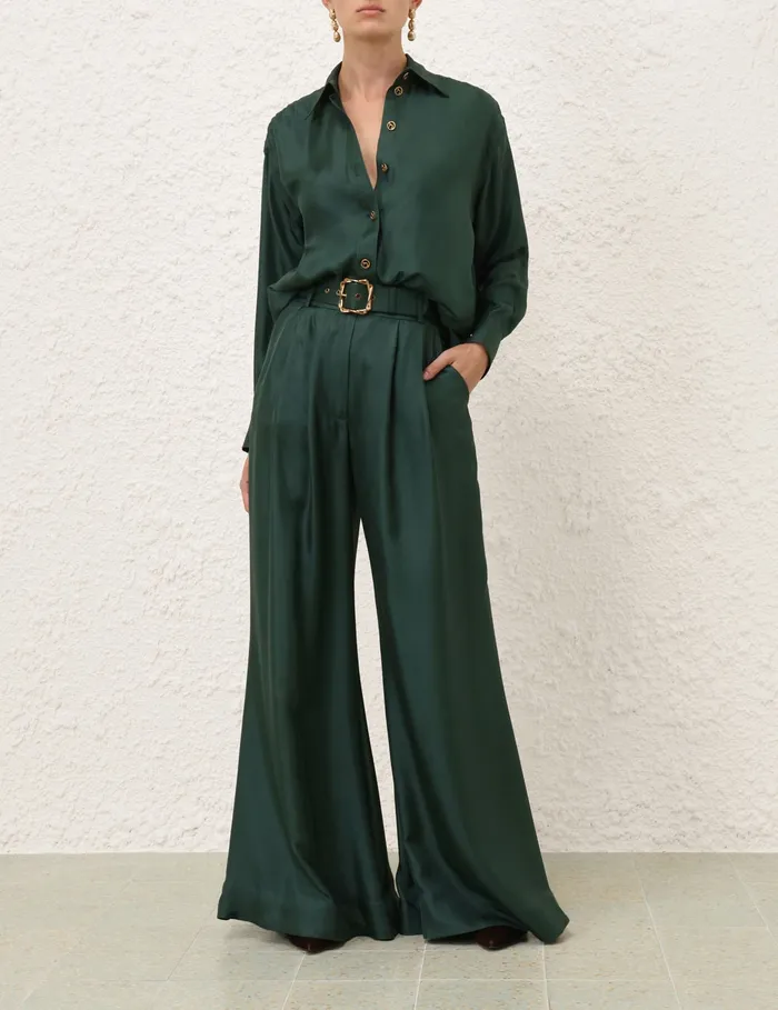 Women Zimmermann Tops Pavilion Relaxed Shirt Pine