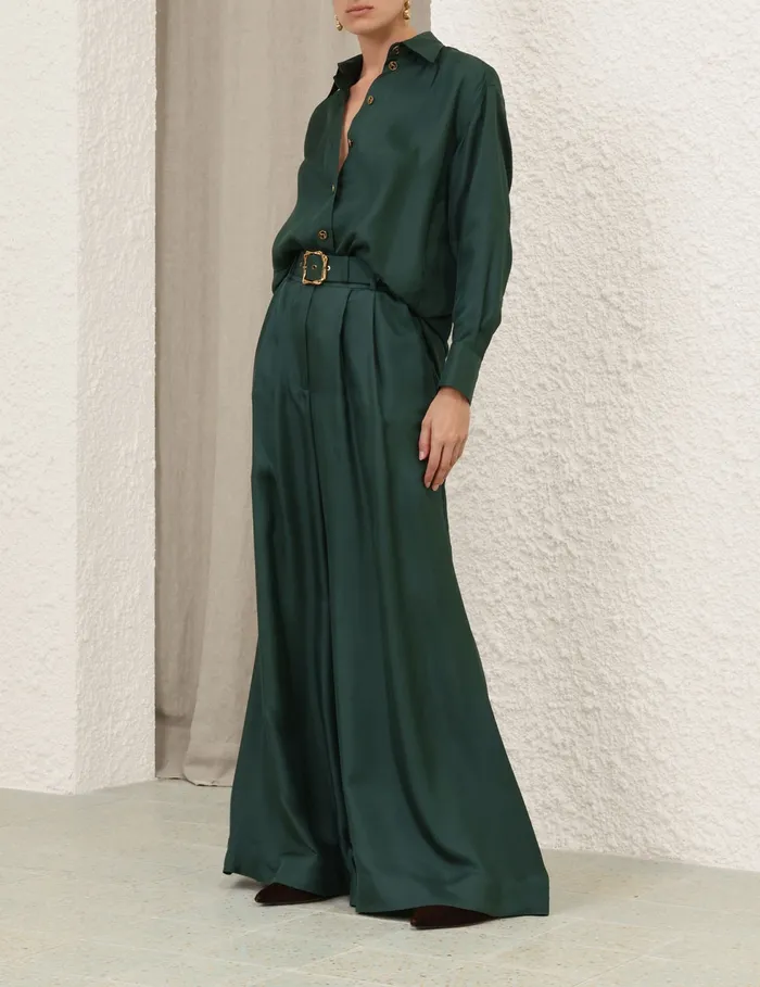 Women Zimmermann Tops Pavilion Relaxed Shirt Pine