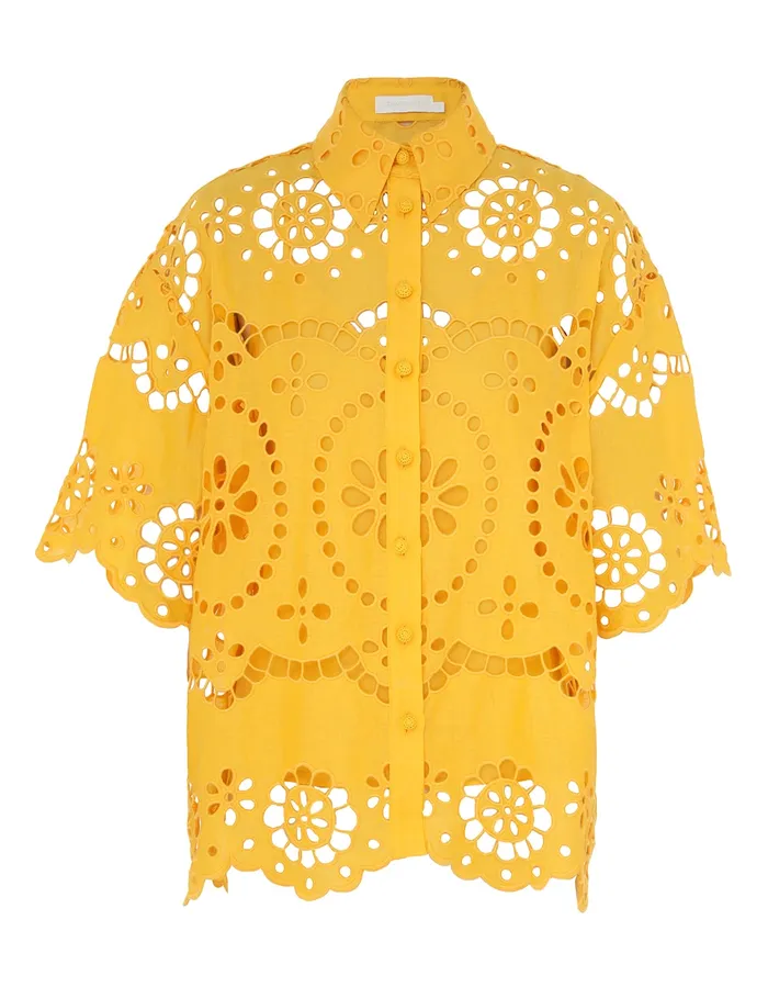Women Zimmermann Tops Pop Embroidered Shirt Mango