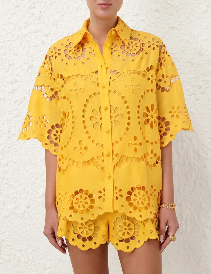Women Zimmermann Tops Pop Embroidered Shirt Mango