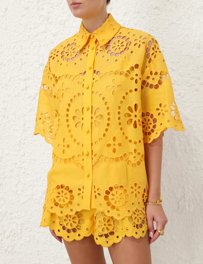 Women Zimmermann Tops Pop Embroidered Shirt Mango