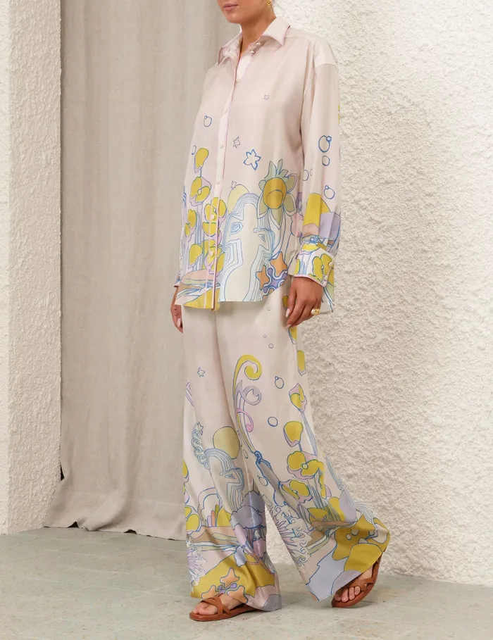Women Zimmermann Tops Pop Relaxed Shirt Watercolour Multi