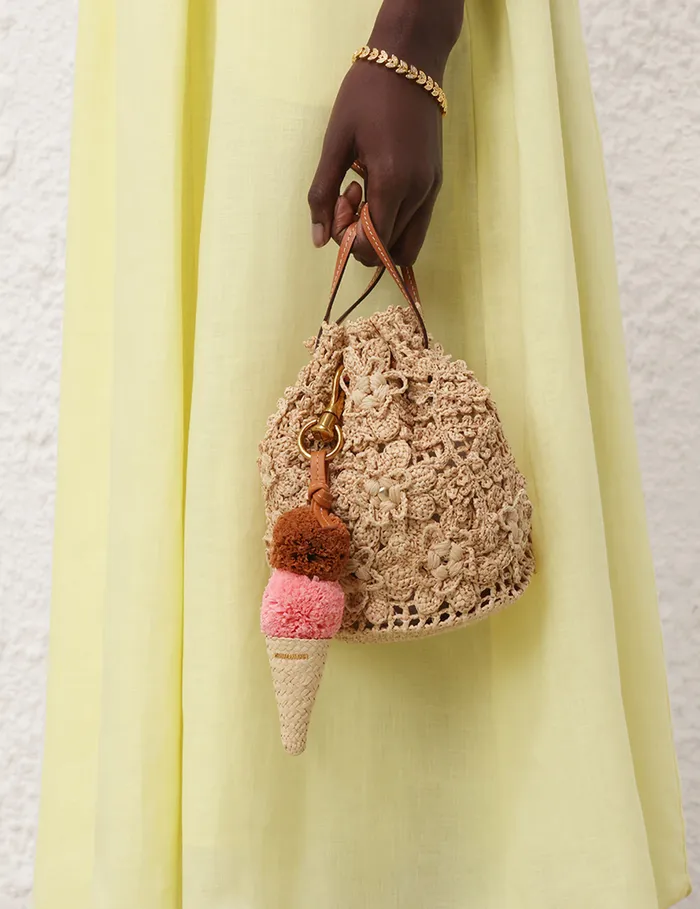 Women Zimmermann Towels and Pareos Ice Cream Bag Charm Natural