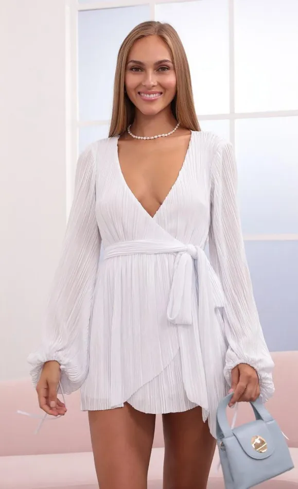 Wrap Dress White Women LUCY IN THE SKY Mini Dresses Wrap Dress White Women LUCY IN THE SKY Mini Dresses