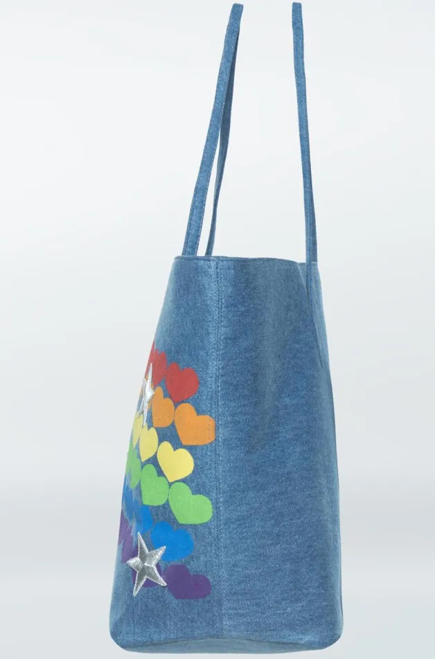 X Exclusive X Jackie Rainbow Heart Hada Mada Denim Women Lauren Moshi Bags