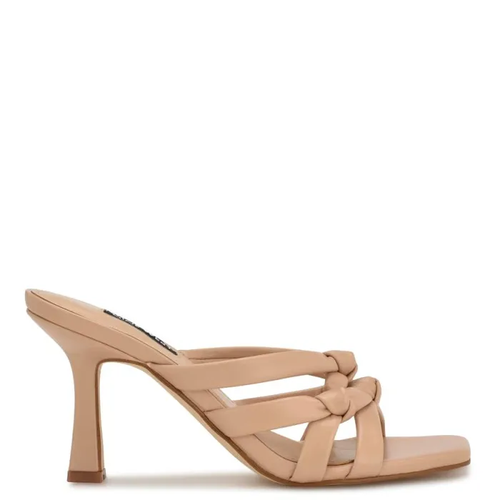 Yeander Heeled Slide Sandals Warm Blush Women Nine West Sandals