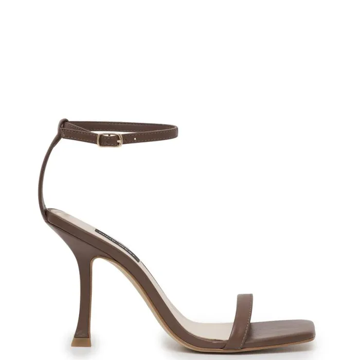 Yess Ankle Strap Sandals Brown Leather Women Nine West Sandals