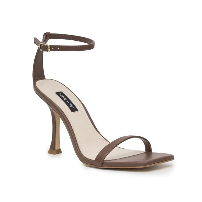Yess Ankle Strap Sandals Brown Leather Women Nine West Sandals Yess Ankle Strap Sandals Brown Leather Women Nine West Sandals