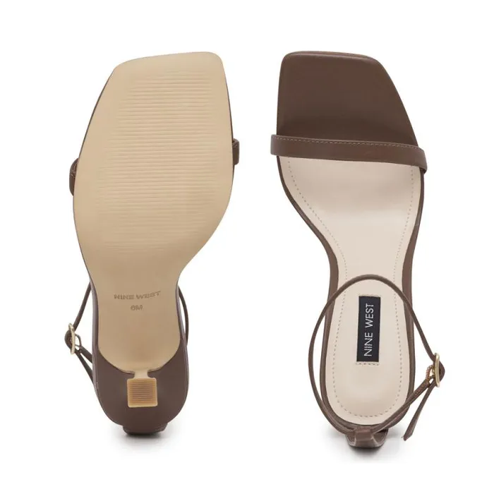 Yess Ankle Strap Sandals Brown Leather Women Nine West Sandals Yess Ankle Strap Sandals Brown Leather Women Nine West Sandals